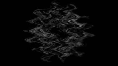 Beyaz, ateş ve mavi suluboya su birikintisi siyah arkaplana yayılmış soyut bir bileşim.