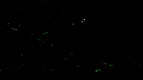 Φωτεινές Πράσινες Κυματιστές Ακτίνες Φωτός Μαύρο Φόντο — Αρχείο Βίντεο