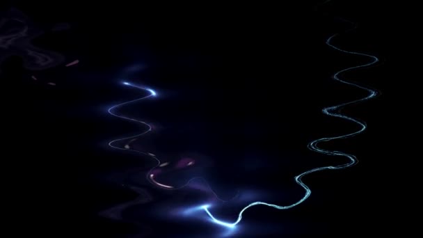 Lumière Étincelle Bleu Aquarelle Flaque Eau Composition Abstraite Ondulée — Video