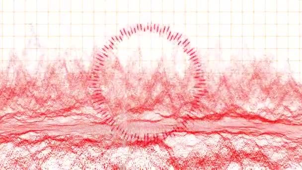 Красные Спиральные Горы Пылевые Точки Круг — стоковое видео