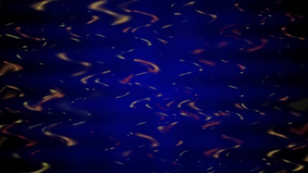 Orange Glitter Akvarell Vatten Pöl Blå Vågigt Abstrakt Sammansättning — Stockvideo