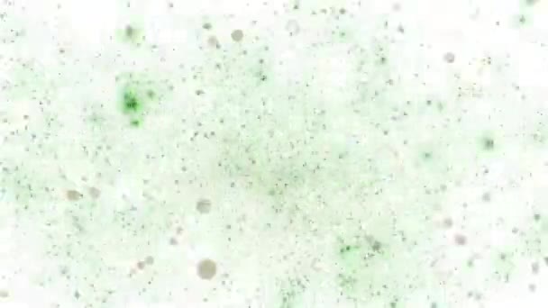Honderden Groene Bokeh Effect Cirkels Verschijnen Verdwijnen Een Witte Achtergrond — Stockvideo