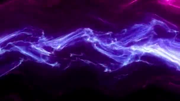 Fumo Viola Laser Luce Increspata Fondo Nero — Video Stock