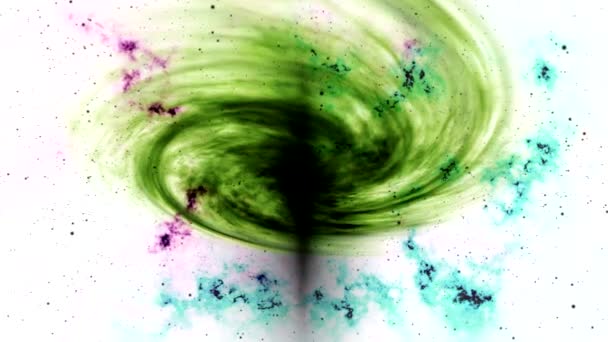 Feux Verts Abstraits Composition Ondulée Galaxie Sur Fond Aquarelle Avec — Video
