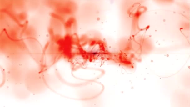 Percikan Tinta Merah Pada Abstraksi Garis Bergerak Acak Latar Belakang — Stok Video