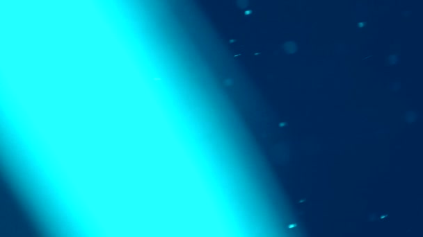 Blue Light Bar Flying Blue Dust Bokeh Circles Abstraction — Stock Video