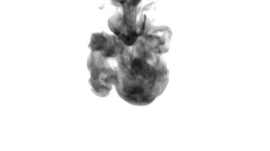 Yukarıdan gelen gri duman, suluboya, beyaz arka planda soyut..