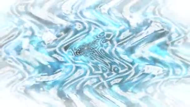 白色和蓝色烟雾的波浪形抽象图案 — 图库视频影像