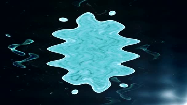 Brillo Gigante Acuarela Charco Agua Ondulado Composición Abstracta — Vídeos de Stock