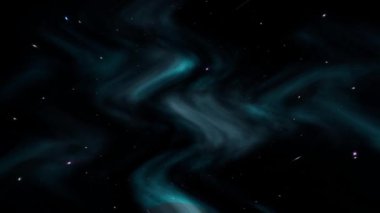 Siyah zemin üzerinde gri sallanan seladon dumanı serbestçe dolaşan toz parçacıkları, beyaz ışık, soyutlama.