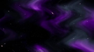 Siyah zemin üzerinde pembe, mor bir duman sallıyor, serbestçe dolaşan toz parçacıkları, beyaz ışık, soyutlama.