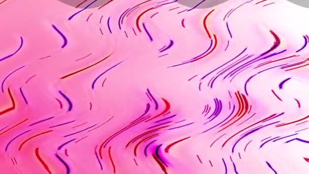Geschwungene Farbige Lichtlinien Wellenförmiger Bewegung Von Oben Nach Unten Rosa — Stockvideo