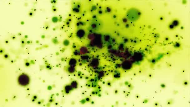 Медленно Появляющиеся Распространяющиеся Круги Пыль Эффект Боке Ярко Зеленом Фоне — стоковое видео