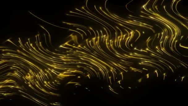 下側から上側に流れる黄金色の光の波形 背景抽象化 — ストック動画