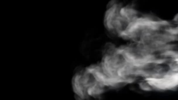 Szary Dym Szybko Pojawiający Się Prawej Strony Akwarela Abstrakcyjnie Czarnym — Wideo stockowe