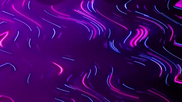 Curved Colored Lines Light Wavy Motion Moving Bottom Top Dark — Stock Video