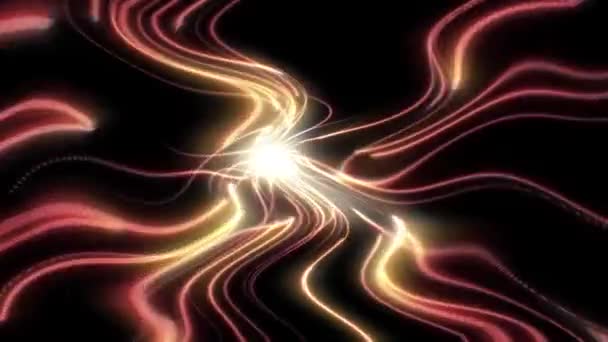 Fast Spreading Curved Bright Lines Light Black Background Abstract — Stock Video