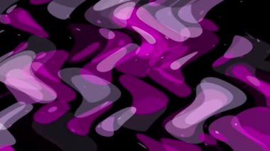 Siyah bir arkaplanda beliren ve kaybolan pembe şekiller, soyut.