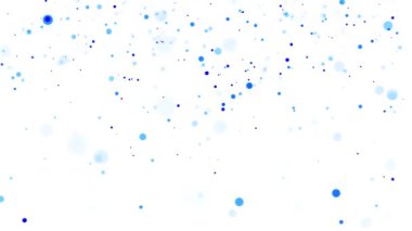 Yavaş hareket eden mavi daireler, toz, parlak beyaz arkaplan üzerinde bokeh etkisi, soyut.