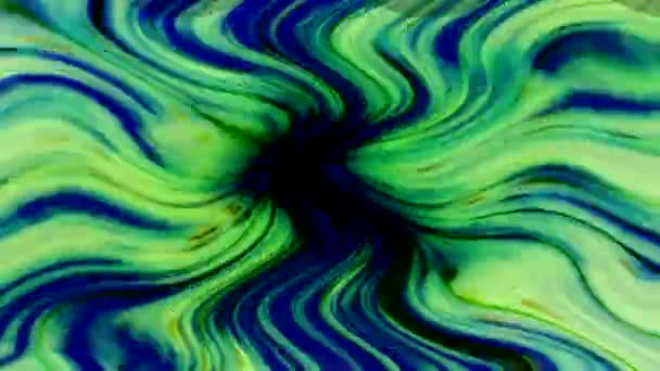 深蓝色背景上快速蔓延的弧形绿色明亮光谱线 — 图库视频影像