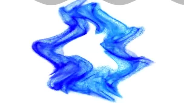 Wellenförmiger Klecks Blauer Partikel Auf Weißem Hintergrund Abstrakt — Stockvideo
