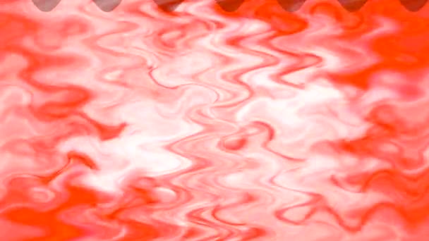 Rojo Blanco Ondeando Acuarela Charco Agua Ondulado Composición Abstracta — Vídeos de Stock
