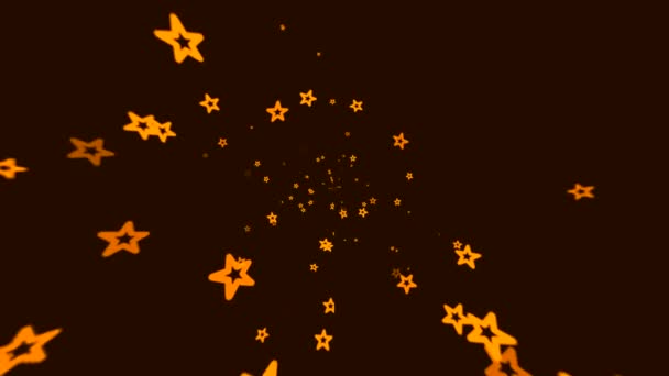 ブラウン オレンジ色のバックグラウンド 大きな渦に現れて消える星 — ストック動画