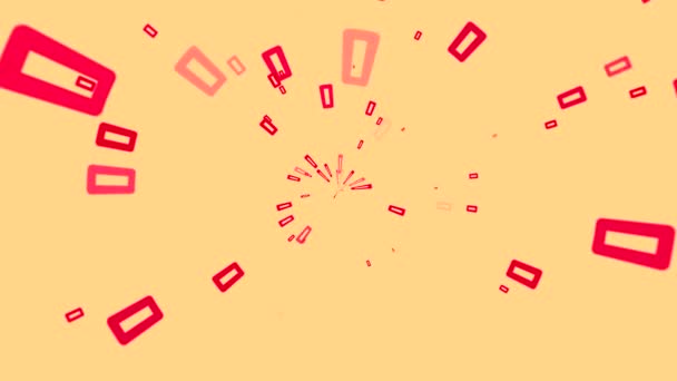 Желтый Фон Появляющиеся Исчезающие Красные Прямоугольники Большом Седле — стоковое видео