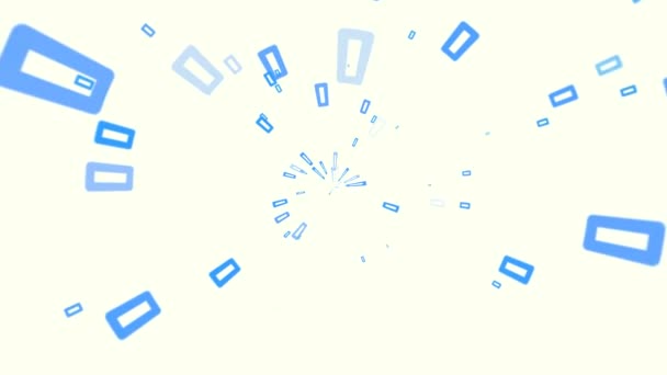 Light Background Appearing Disappearing Blue Rectangles Great Swirl Abstract — Stock Video