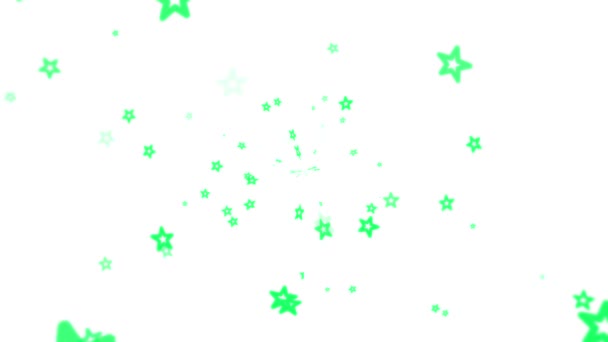 Lekkie Tło Pojawiające Się Znikające Zielone Gwiazdy Wielkim Wirze Abstrakcyjnym — Wideo stockowe