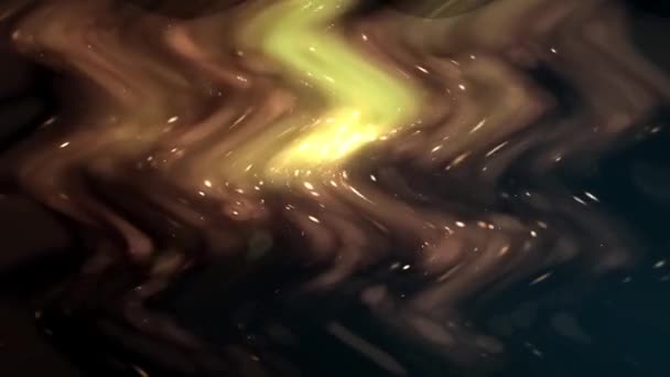 Effect Van Golvend Stromend Gouden Licht Aquarel Waterplas Golvende Abstracte — Stockvideo