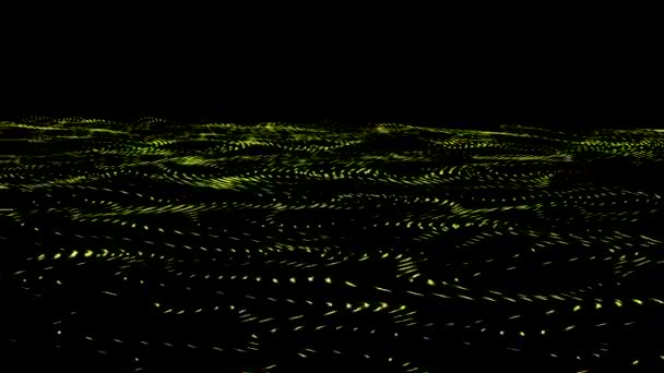 Effet Eau Ondulante Particules Dorées Lumière Formant Des Ondes Surface — Video
