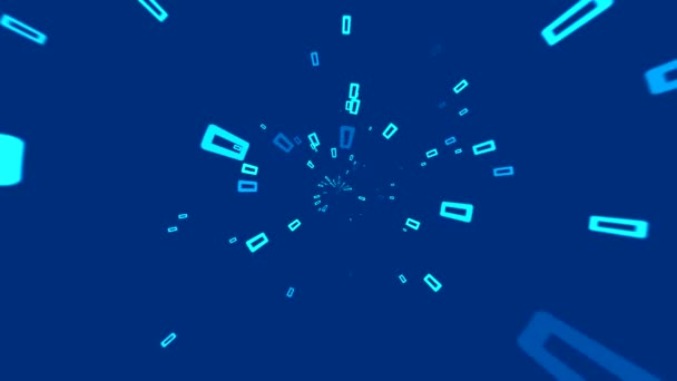 海军蓝色背景 在一个巨大的漩涡中出现和消失的矩形 — 图库视频影像