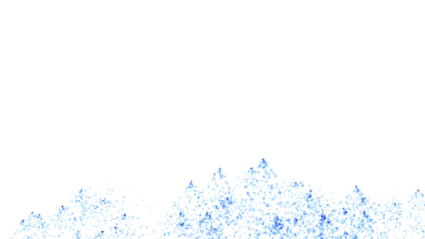 在白色抽象的背景下 来自底层的数以百万计的蓝色尘埃波克效应圈 — 图库视频影像