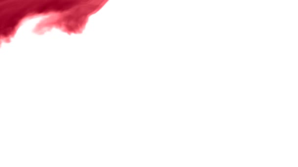 Snel Vliegend Van Linksboven Rode Rook Aquarel Abstractisch Een Witte — Stockvideo