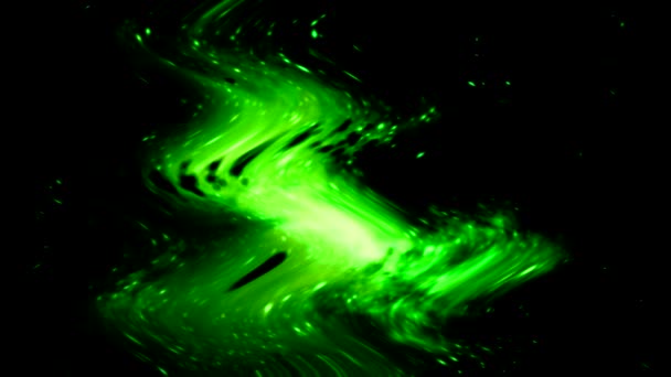 Efecto Ondulación Luz Verde Red Humo Partículas Polvo Una Gota — Vídeo de stock