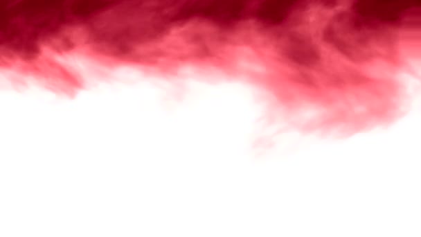 Szybko Latający Czerwony Dym Akwarela Góry Abstrakcyjnie Białym Tle — Wideo stockowe