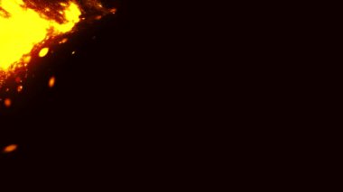 Siyah soyut bir arkaplanda iki tane kırmızı ışık huzmesi geçiyor..