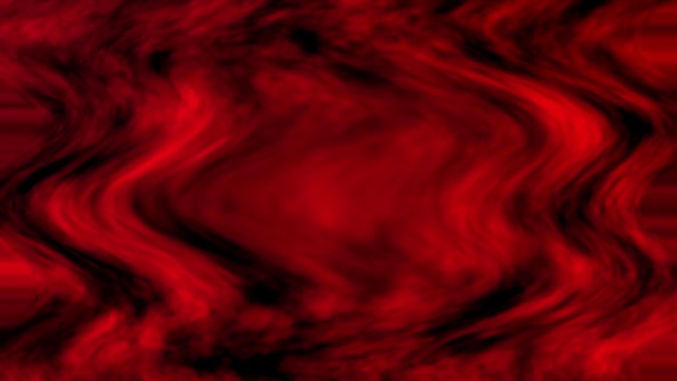 Jasno Płynące Fale Czerwonego Dymu Ciemnym Czarnym Tle Abstrakcyjny — Wideo stockowe