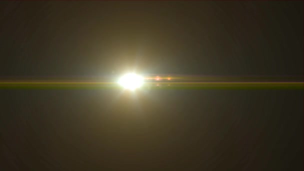 Мигающие Лучи Света Центре Экрана Создающие Эффект Вспышки Отражения Темном — стоковое видео