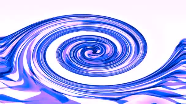 Slowly Rippling Rolling Unfurling Vortex Blue Crystals White Background — Stock Video