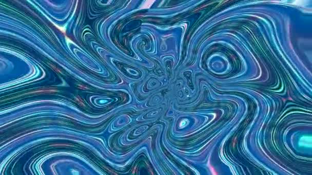Colorido Azul Brillante Ondeando Acuarela Charco Agua Ondulada Composición Abstracta — Vídeos de Stock