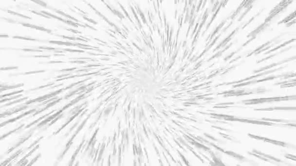 大涡旋效应快速移动的光对白色背景的抽象 — 图库视频影像