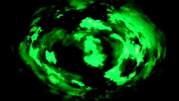 Ярко Зеленые Волнистые Цвета Черном Фоне Абстрактный — стоковое видео