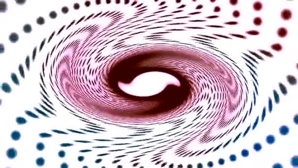 在白色抽象背景下加速和减缓一个巨大的波状紫色涡旋光粒子 — 图库视频影像