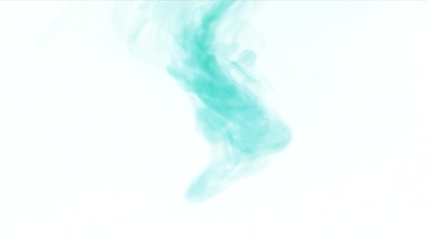Lentamente Vindo Topo Uma Fumaça Aquarela Celadon Abstratamente Fundo Branco — Vídeo de Stock
