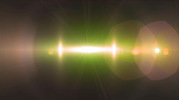 Blinkende Lichtstrahlen Der Mitte Des Bildschirms Erzeugen Einen Flare Effekt — Stockvideo