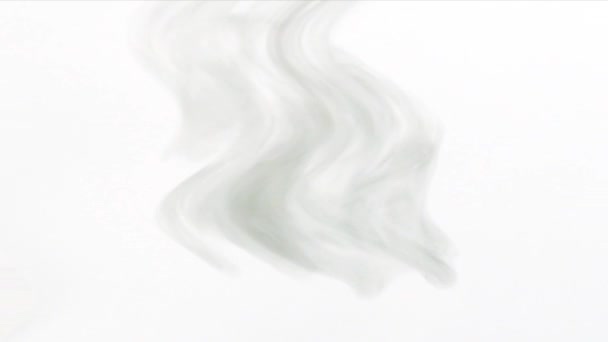 灰色の繊細な煙の水彩の上からゆっくりと来る 抽象的に白い背景に — ストック動画