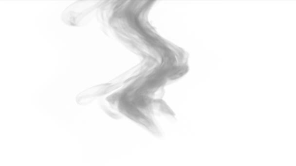 灰色の煙の水彩の上からゆっくりと来て 抽象的に白い背景に — ストック動画