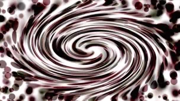 一个巨大的黑白涡旋 由圆形的光的粒子产生 一个抽象的背景 — 图库视频影像